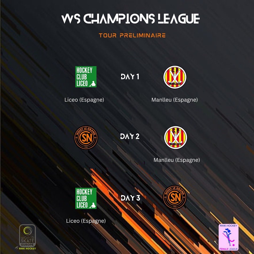 🏆🇪🇺 COUPE D’EUROPE 🏆🇪🇺

WSE Cup - 16-17-18 Décembre 2022 (lieu a définir) 

🆚 <a href="/LleidaLlista/">Pons.Lleida</a> 🇪🇸
🆚 Hockey Vercelli 🇮🇹

WS Champions League Female 

🆚 @HCLiceoFem 🇪🇸
🆚 <a href="/cpmanlleu/">Martinelia Club Patí Manlleu</a> 🇪🇸

Dates et lieux à définir !