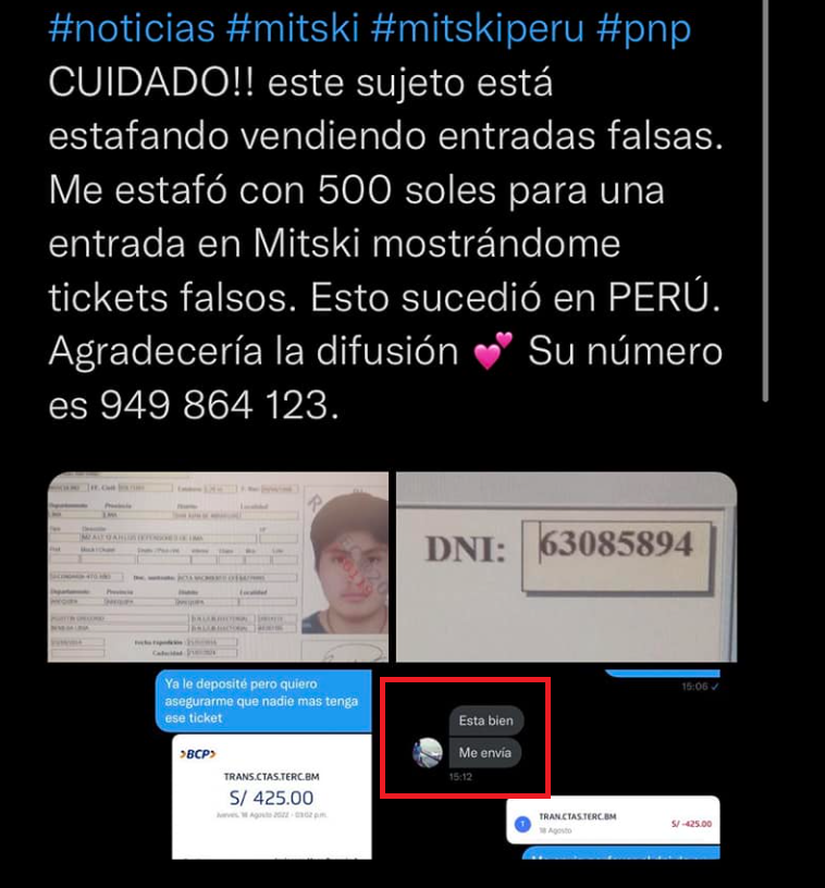 iamkathwallisch's tweet photo. Tengan cuidado con este sujeto : ES UN ESTAFADOR!!
tiene denuncias en FB por otras entradas #blink182 #teleticket #paramore #mistki
https://t.co/w6jq45Inki https://t.co/q8ojgbZ9Mk
