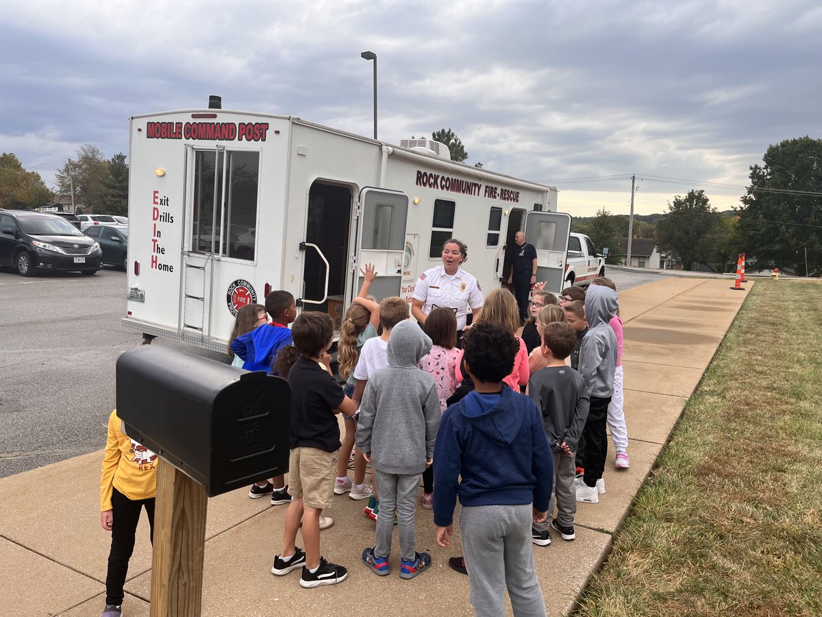 First graders know what to do in case of a fire thanks to the Rock Memorial Fire Department.