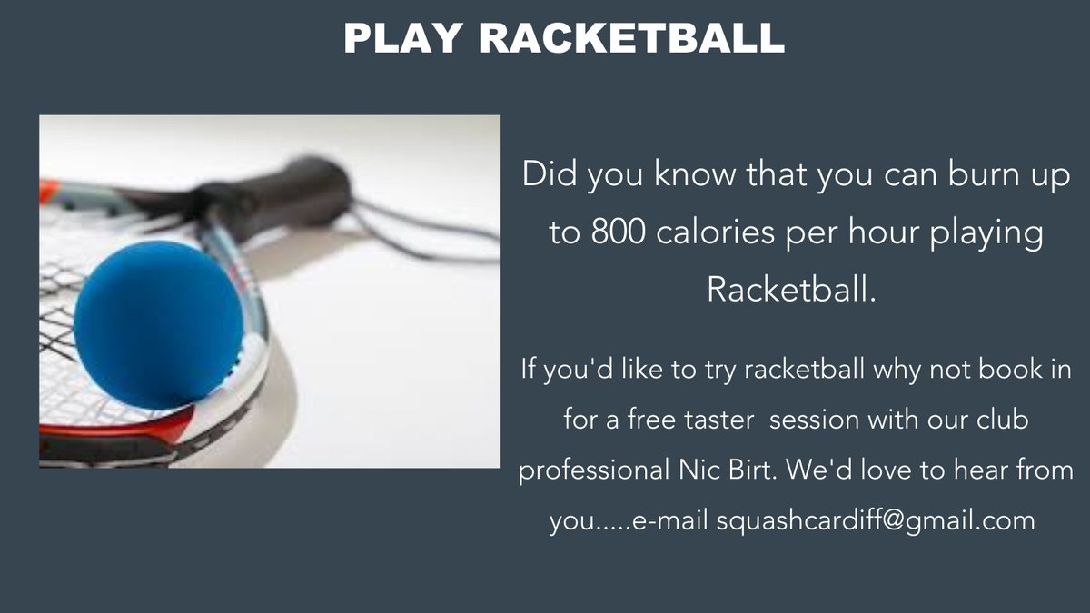 Racketball Pay and Play at Cardiff Squash Rackets Club in Pontcanna.  Come on down #getfit #stayfit #burncalories #payandplay #stressbuster