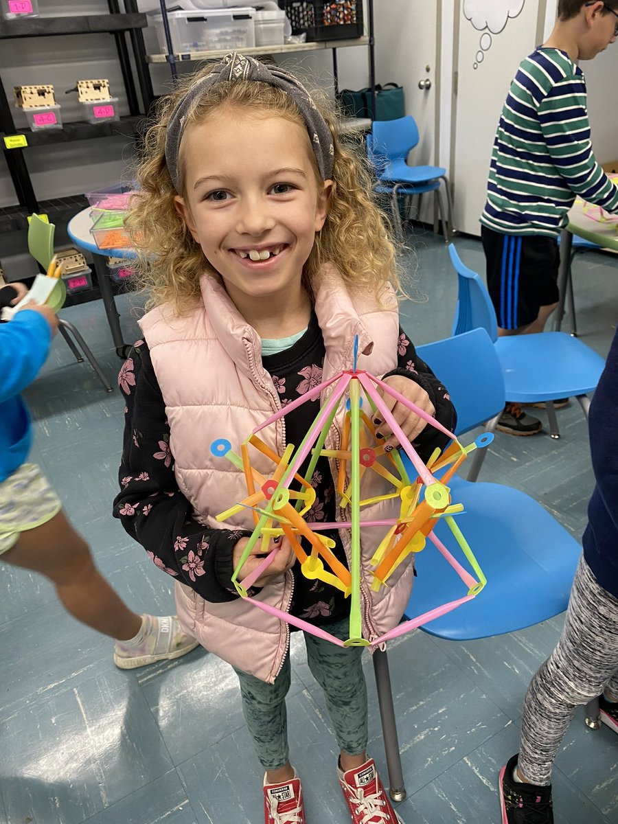 NptSTEM's tweet photo. 3rd grade OAS STEM Enrichment for All makers creating rides for a Strawbees Fair and exploring 3D geometric shapes! https://t.co/9bqIfJZGGn