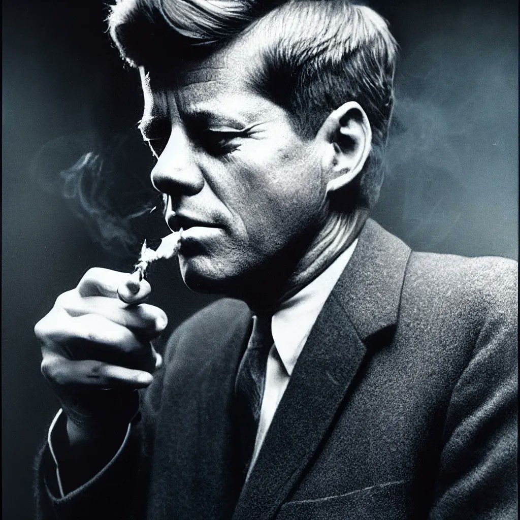 mitchelldanger's tweet photo. JFK Smoking Aesthetic

 #smokingboys #smokingcigarettes #smokingkink #smokeweed  #AIArt #Midjourney #MidjourneyArt #AICreations #DigitalArt #DigitalArtist #JFK https://t.co/uY2cGNw73g