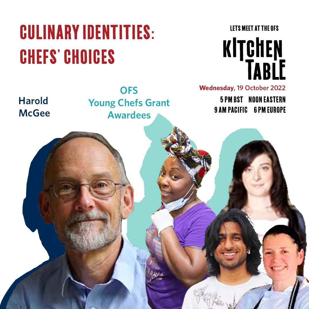 OxfordFoodSymp's tweet photo. Our next #KitchenTable is on Wednesday October 19. We'll be talking with four of our Young Chefs and Harold McGee about the many paths open to chefs, the challenges they face, &amp; the decisions they've made. https://t.co/c4827Rmh48 https://t.co/y5D3lHGjWZ