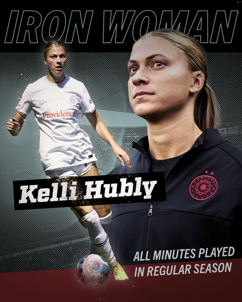 1,980 minutes ⚽️ Only one Kelli Hubly 👑 Congratulations to our iron woman, @kellihubly who played every minute of the regular-season! 🌹