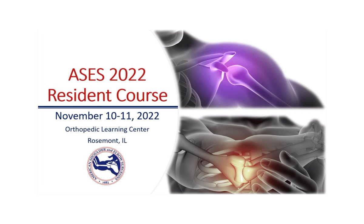 ASESmembers's tweet image. Join us for the 2022 ASES Resident Course! Registrants must be a Resident or Fellow during the 2022-2023 year. More details can be found at ases-assn.org/meetings/ases2…

#ASES #Meeting #ResidentCourse #Ortho