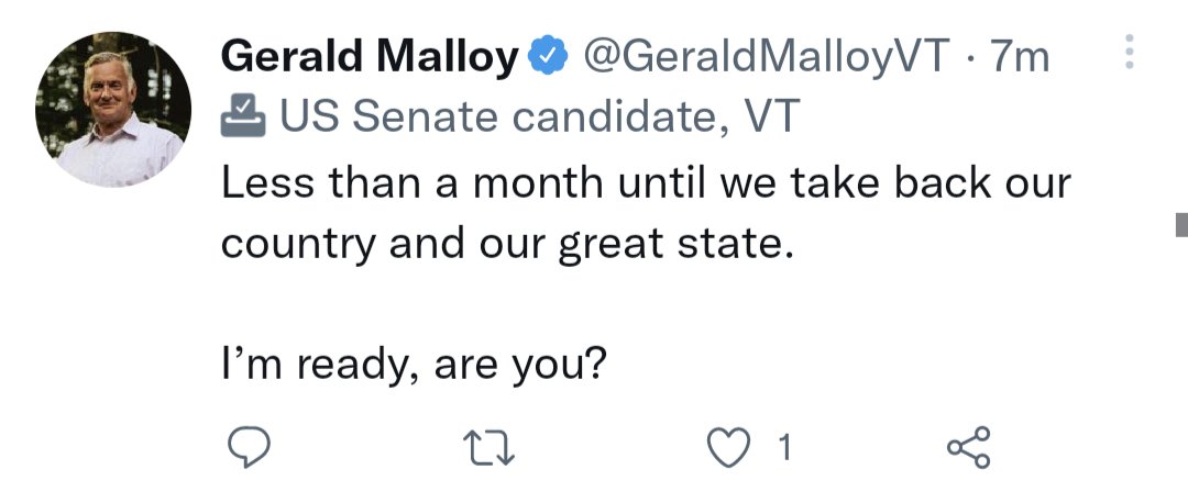 vigneau2040's tweet photo. I'm sorry... what? Please tell me Mr. Deploy didn't just say that he's going to Take Back Vermont. Take it back from whom, Gerald?

If I were a dog, this tweet would sound *mighty* whistley...

#vtpoli https://t.co/jWYNoXfE8b