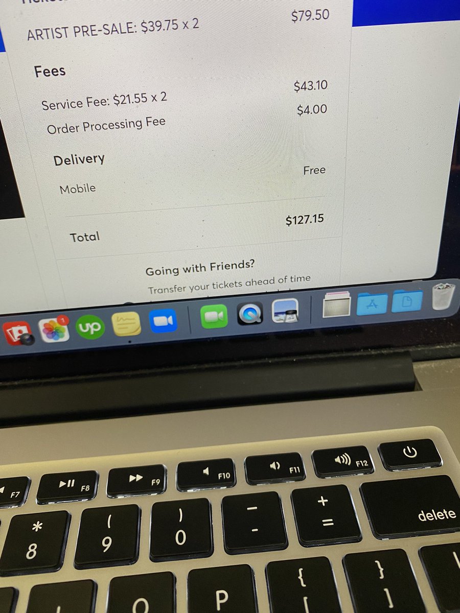 Hey <a href="/Ticketmaster/">Ticketmaster</a> <a href="/TMFanSupport/">Ticketmaster Fan Support</a>, why the overcharge? The cost should be $126.60. It’s principle. Having us pay more than the actual price doesn’t seem very legal to me…

Your fees are already insane. Now you’re trying to profit off people not noticing you’re overcharging? WTF