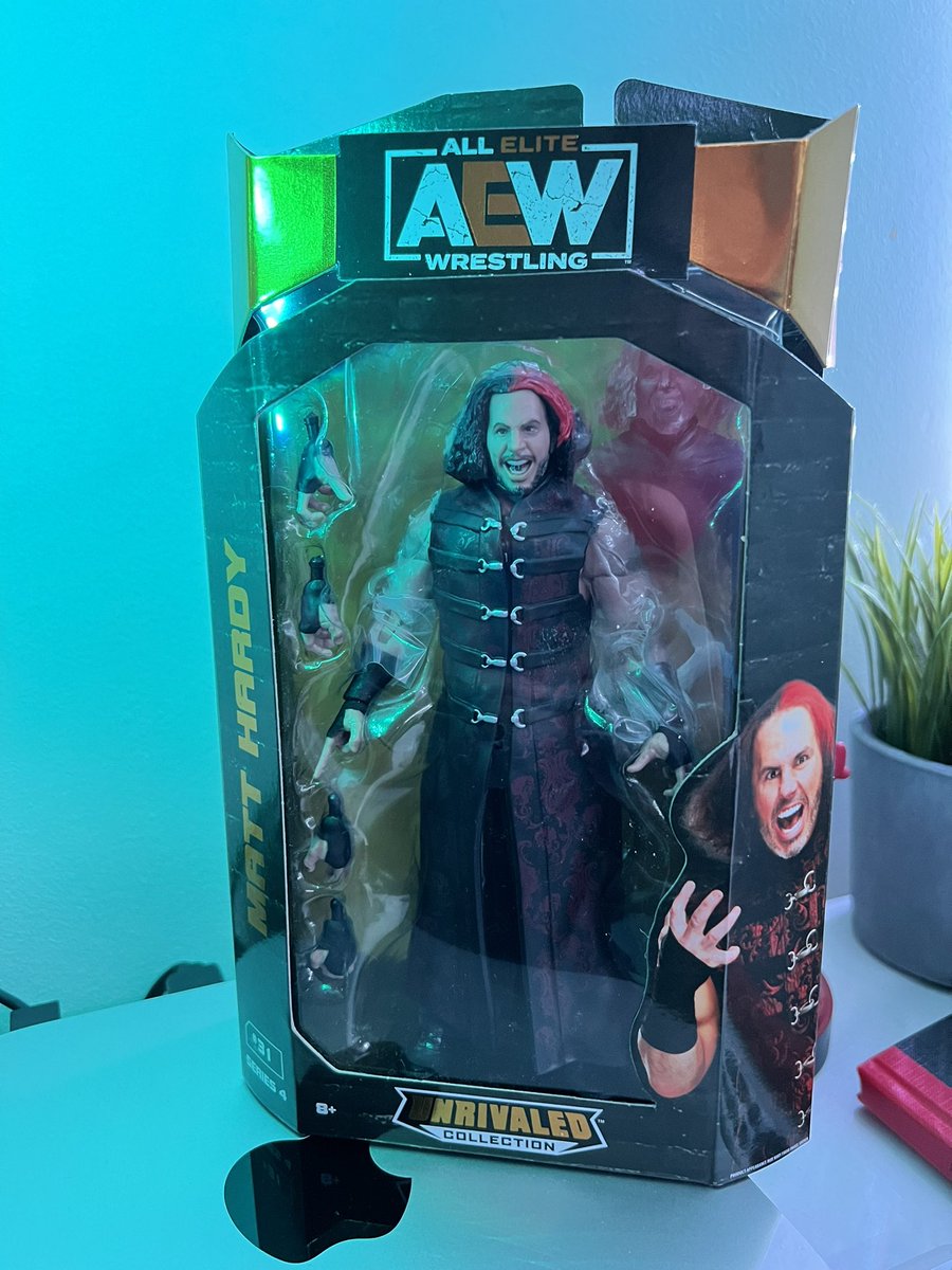 FrancoS4nchez's tweet photo. Another has been added to the collection. The amazing @MATTHARDYBRAND #BROKENMATT. 
.
I’d love to see Broken Matt back on screen &amp; later with Brother Nero when he is healthy.
.
#AEW  #AEWFigure #AEWToronto #AEWUnrivaled #UnrivaledCollection #AEWDynamite  #AEWRampage  #MattHardy https://t.co/3CEaGWk6p1