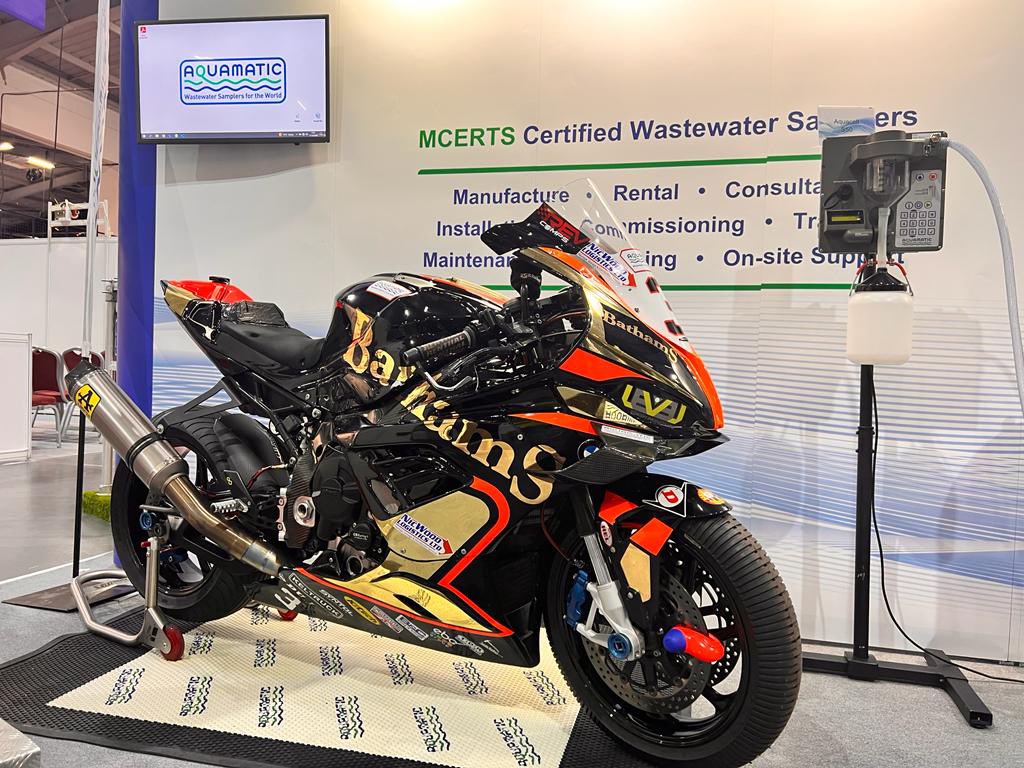 Nice to be able to help out one of our sponsors <a href="/Aquamatic_Ltd/">Aquamatic Limited</a> with our bike on their stand at the WWEM show in Telford, personally delivered by <a href="/michaelrutter_/">Michael Rutter</a>