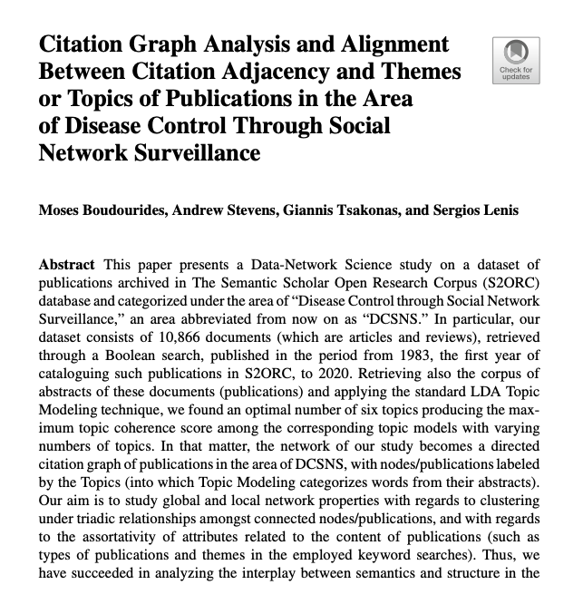 mosabou's tweet photo. For the ones interested in accessing the pdf of our contribution just published in the collective volume "Disease Control Through Social Network Surveillance" (Springer 2022): https://t.co/C4ikLuzMhb https://t.co/7qxrudPgJn