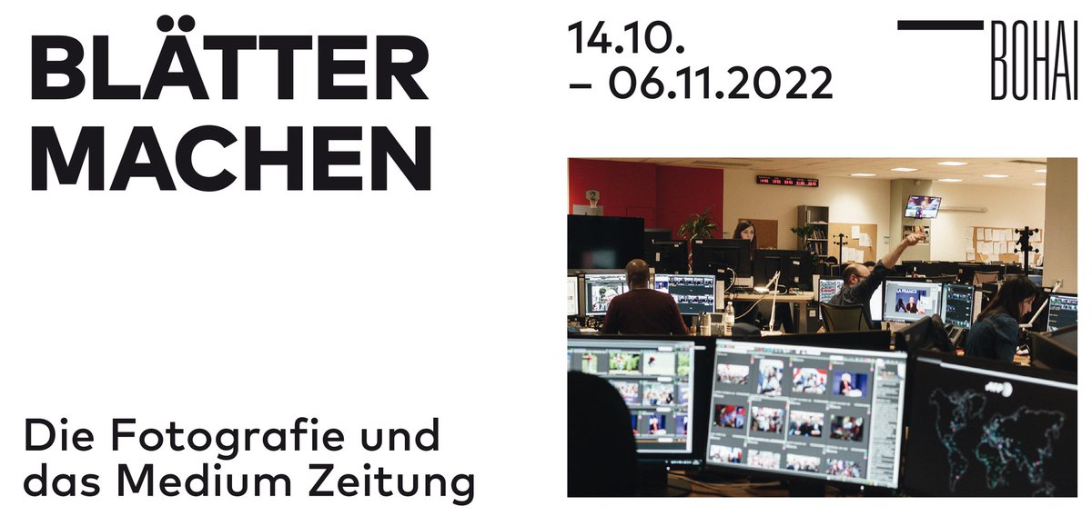 Don‘t miss! Am Freitag den 14.10. eröffnet die von <a href="/fkoltermann/">Felix Koltermann</a> kuratierte Ausstellung „Blätter Machen. Die Fotografie und das Medium Zeitung“ in der Galerie BOHAI. Mit Arbeiten von Lucas Bäuml, Viktoria Binschtok, Andreas Langfeld, Will Steacy und  <a href="/NP_Photobook/">Newsprint Photobook</a>