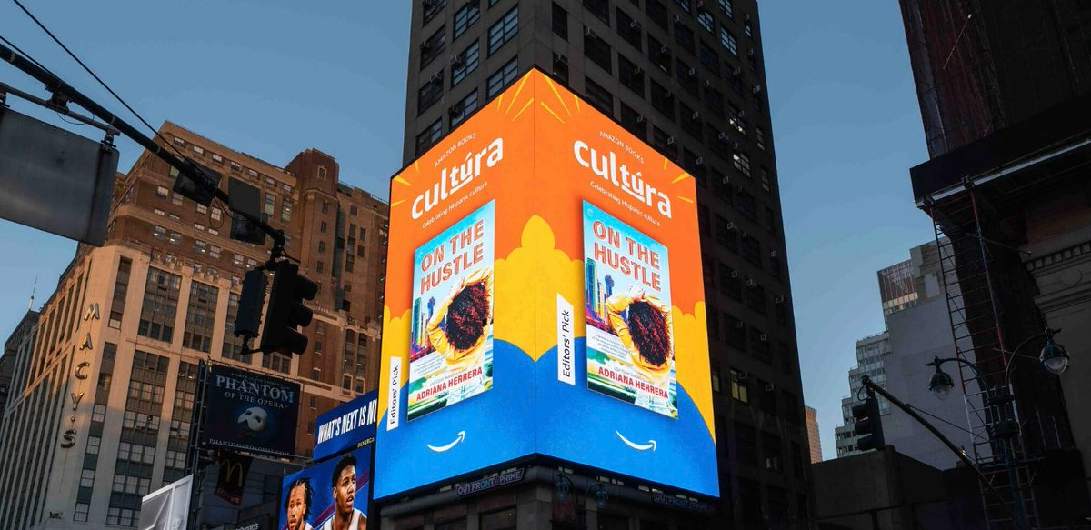 Super congratulations to <a href="/ladrianaherrera/">Adriana Herrera</a> and her new release ON THE HUSTLE, as seen on an NYC Time Square billboard! Amazon's romance pick of the month. <a href="/amazonbooks/">Amazon Books</a> <a href="/HarlequinBooks/">Harlequin Books</a> #romancenovels #onthehustle
