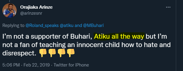 dmightyangel's tweet photo. @arinzesnr @fimiletoks @SulaiOdus But you were supporting Atiku before now na..."All I care and want is good governance, ayam not a party kinikan kinikan"π€£π€£
Remember in 2019, you said "ATIKU ALL THE WAY"π€£π€£π€£
#PDPLite #PDPProMax https://t.co/x3IytyebME