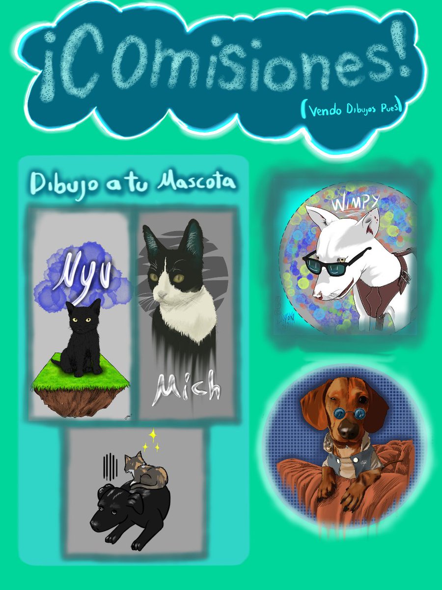 Layon7u7's tweet photo. Estoy vendiendo dibujos de entre 50 a 200 pesos de sus mascotas en digital

Que son $2,50 USD a $10 USD

A aquel que le interese solo mándame mensaje de su mascota para cotizar 

Solo por transferencia ✨️

#mascotas #perritos #lomitos #gatos #gatitos #Random #Octubre https://t.co/qCx2ohTmLl