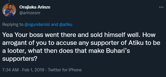 dmightyangel's tweet photo. @arinzesnr @fimiletoks @SulaiOdus But you were supporting Atiku before now na..."All I care and want is good governance, ayam not a party kinikan kinikan"π€£π€£
Remember in 2019, you said "ATIKU ALL THE WAY"π€£π€£π€£
#PDPLite #PDPProMax https://t.co/x3IytyebME