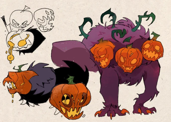 Pumpkin Beast sketches 