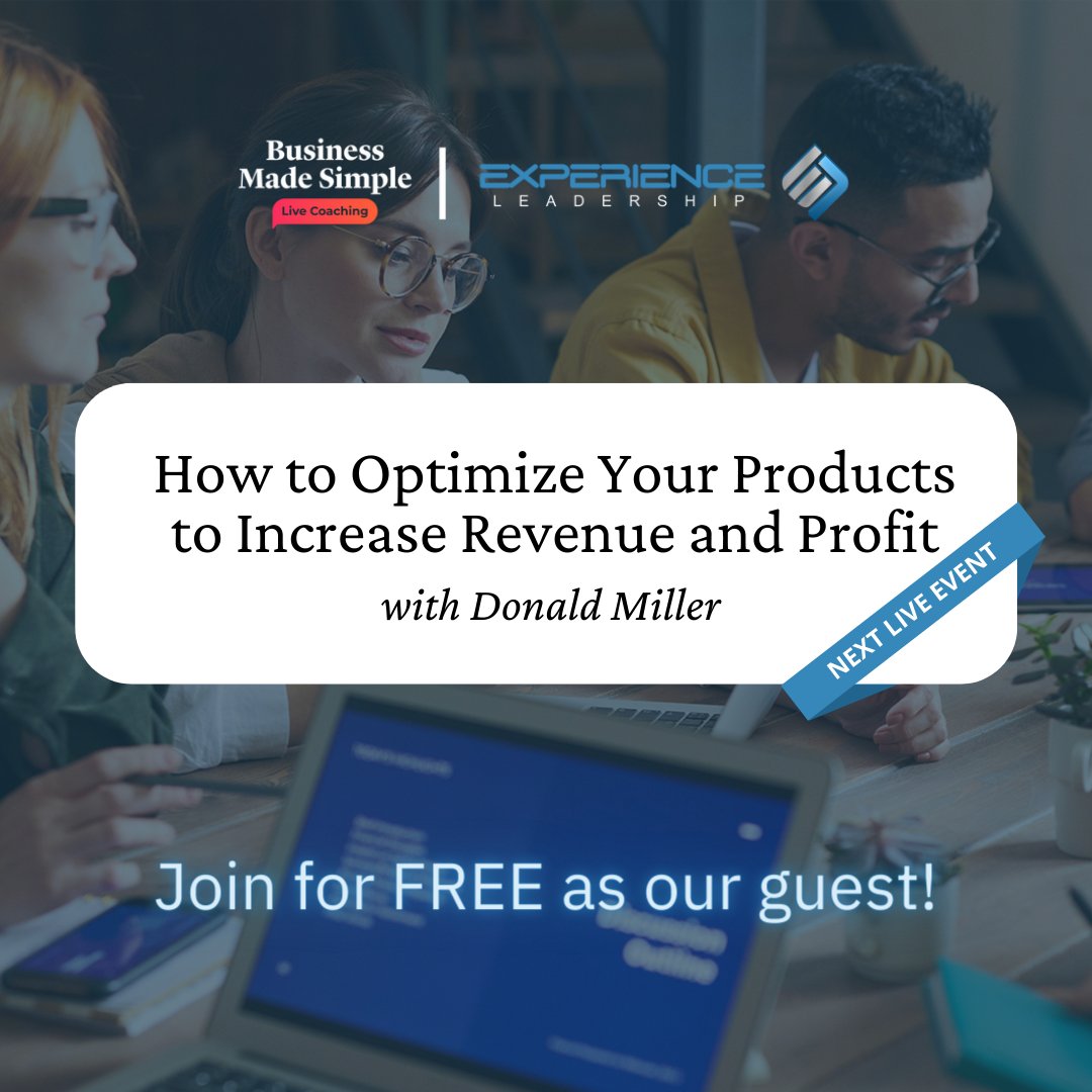 experiencelead's tweet photo. Are you struggling to break your previous year’s revenue record? This is frustrating when you know you have a good product, yet your bottom line isn’t growing.

Join us 10/20 at 10am to learn: How to Optimize Your Products to Increase Revenue and Profit. 👉https://t.co/EGQDAD7ET2 https://t.co/I1I23DCnSe