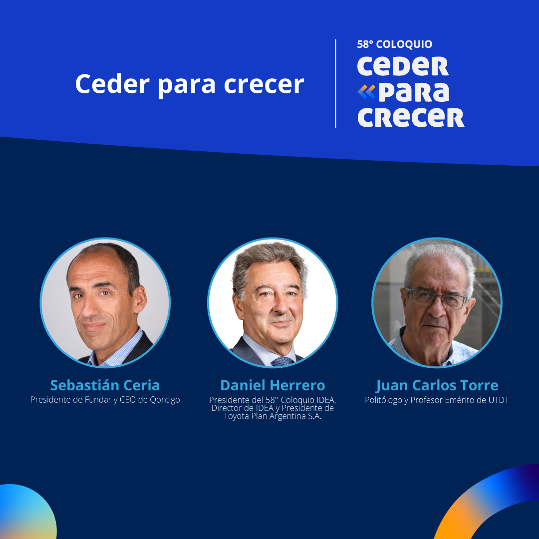 Hoy comienza  una nueva edición del  #ColoquioIDEA (<a href="/IdeaArg/">@IdeaArg</a>) y nuestro presidente, Sebastián Ceria (<a href="/sebceria/">Sebastian Ceria</a>), participará del panel de apertura "Ceder para crecer" junto con Daniel Herrero, director de IDEA y Juan Carlos Torre. #CederParaCrecer