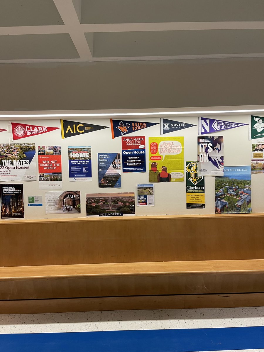 AflahertyEGHS's tweet photo. Thank you to Alexis Baker who is keeping our college wall neat and up-to-date.  Alexis has been a huge help in the School Counseling Office!  #EGHS #EGPS #EGAvengers @BGRicca @neilmarcaccio @EGPSAsstSuper @PatPageRI https://t.co/PTKApTwSz8