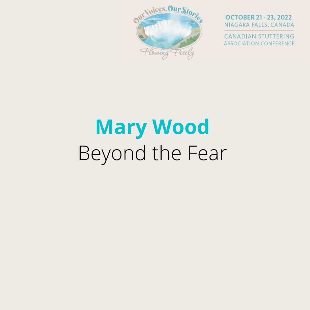 Long-time and well-loved conference presenter, Mary Wood, will look at what fear means – a “Fantasized Experience that Appears Real.” She will focus on the fear of rejection that can be one of the main reasons behind stuttering. Register here! stutter.ca/events/confere…