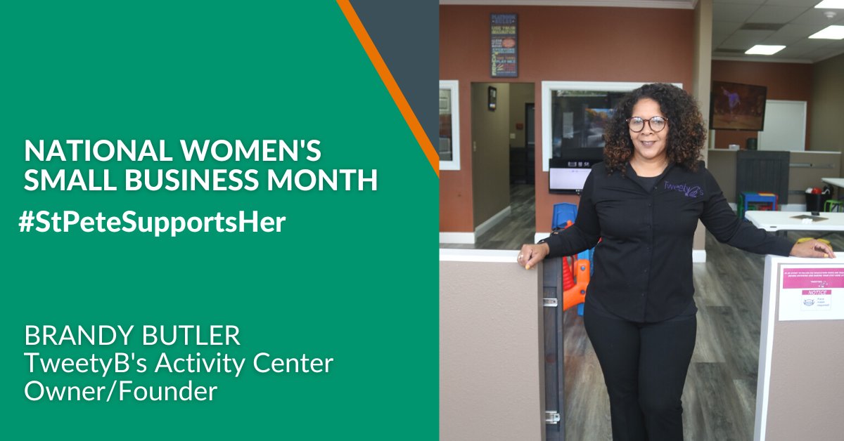 For #WomensSmallBusinessMonth, we’re highlighting women entrepreneurs who pursued their dreams of launching a business and found success through dedication and hard work, like Brandy Butler, founder of TweetyB's. stpetegreenhouse.com/stpetesupports… 

#StPeteSupportsHer #WeAreStPete