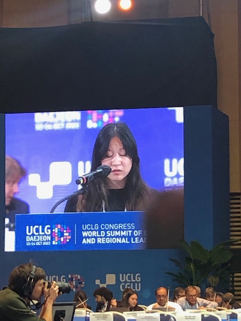 Well Done @elanawong 'The  #People section of the #PactfortheFuture embodies the future that youth want to see: 
💡equal human rights for all & a caring society 
💡 human dignity & the rights to peace, creativity & cultural identity
💡social & labour protection #UCLGCongress