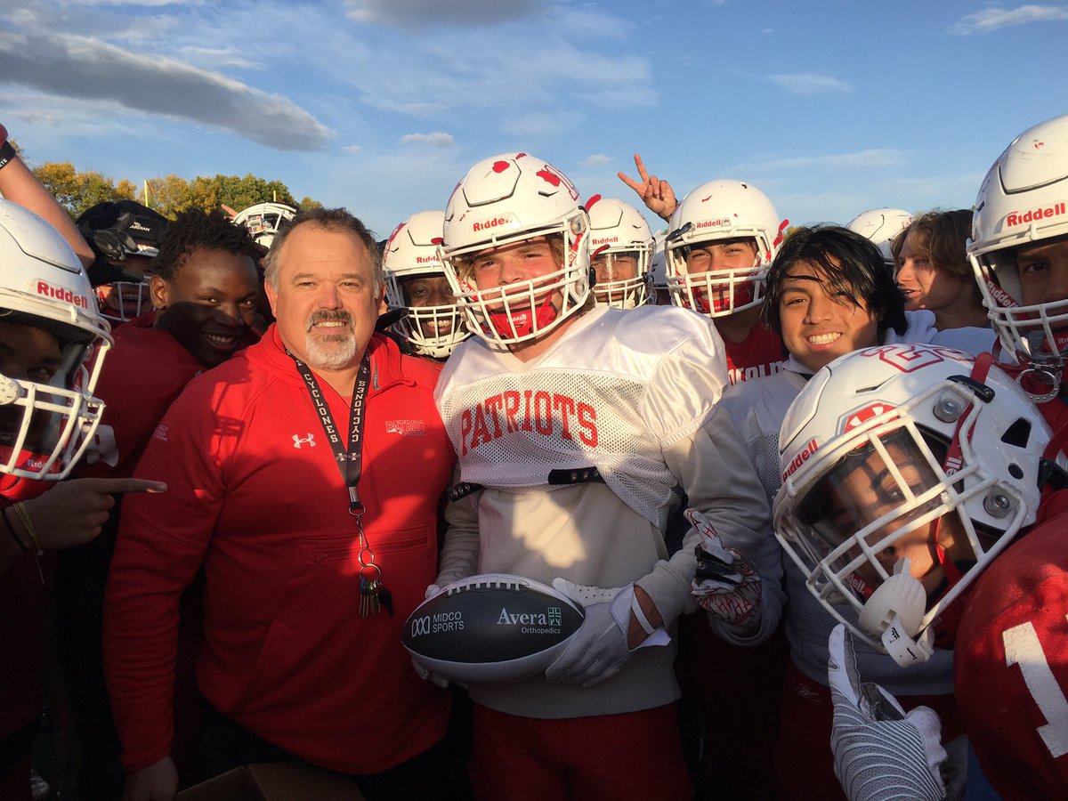 PatsRevolution's tweet photo. Congrats to our own @JackSmith0014 on being awarded the @MidcoSports game ball for his record breaking performance in Rapid City!! https://t.co/ZqnysUhtod