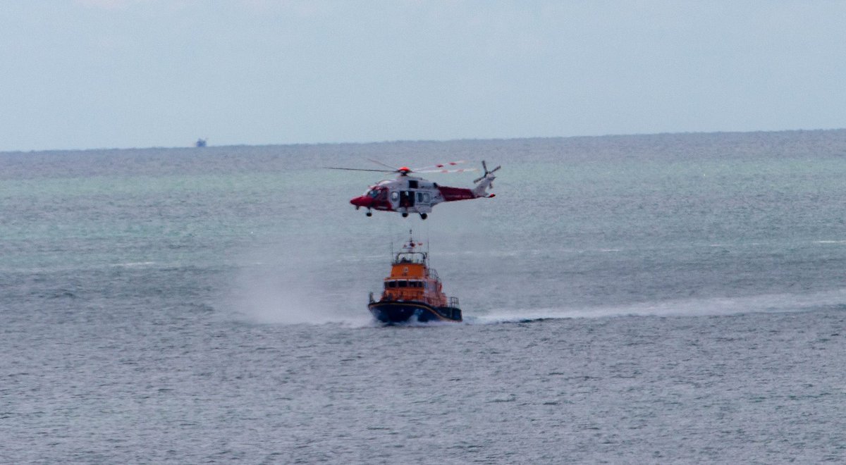 Both lifeboats were launched to search for a person reported to have fallen off #Brighton Palace Pier this evening along with <a href="/ShorehamCG/">Shoreham Coastguard</a> <a href="/NCGIncident/">Newhaven Coastguard</a> <a href="/sussex_police/">Sussex Police</a> &amp; the coastguard helicopter. An extensive search was carried out at sea &amp; along the shoreline.