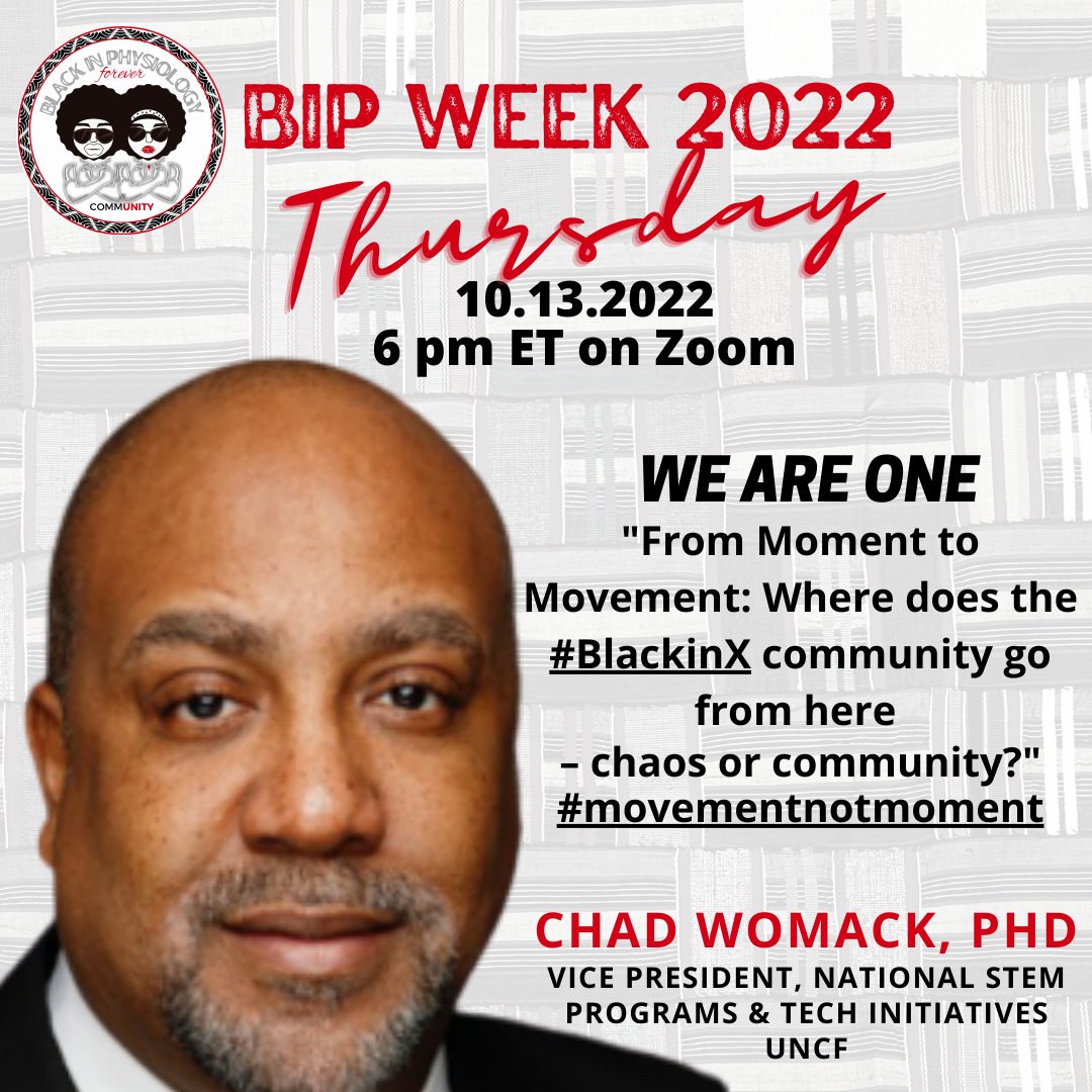 BlackInPhysio's tweet photo. Please join us for tonight's insightful presentation and discussion.
Zoom Registration link: https://t.co/1I3pX8PA6K
#BiPweek
#BlackInPhysiology https://t.co/GCxJHX1CLn