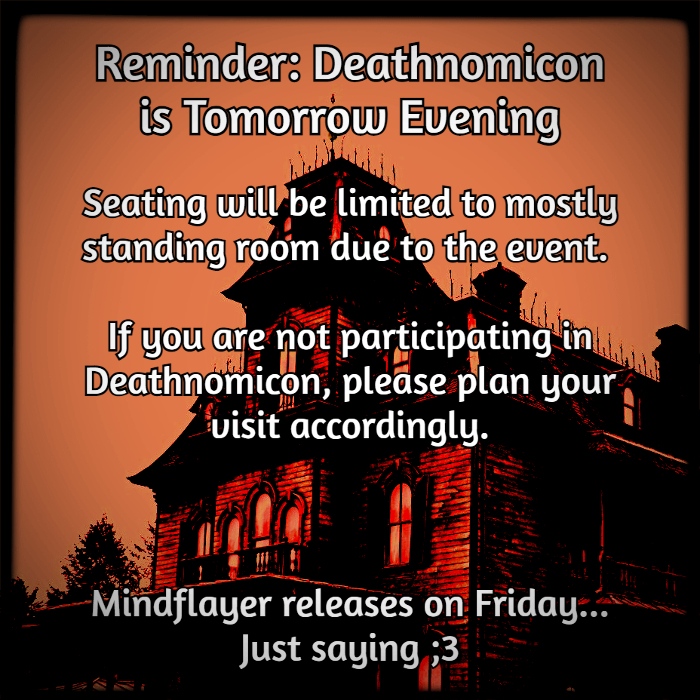SnFMeadery's tweet photo. Reminder: Deathnomicon, our D&amp;D tabletop survival event, will be tomorrow evening.

Seating will be limited to mostly standing room due to the event. If you are not signed up for Deathnomicon, please plan your visit accordingly. https://t.co/LiLUaQ50ku