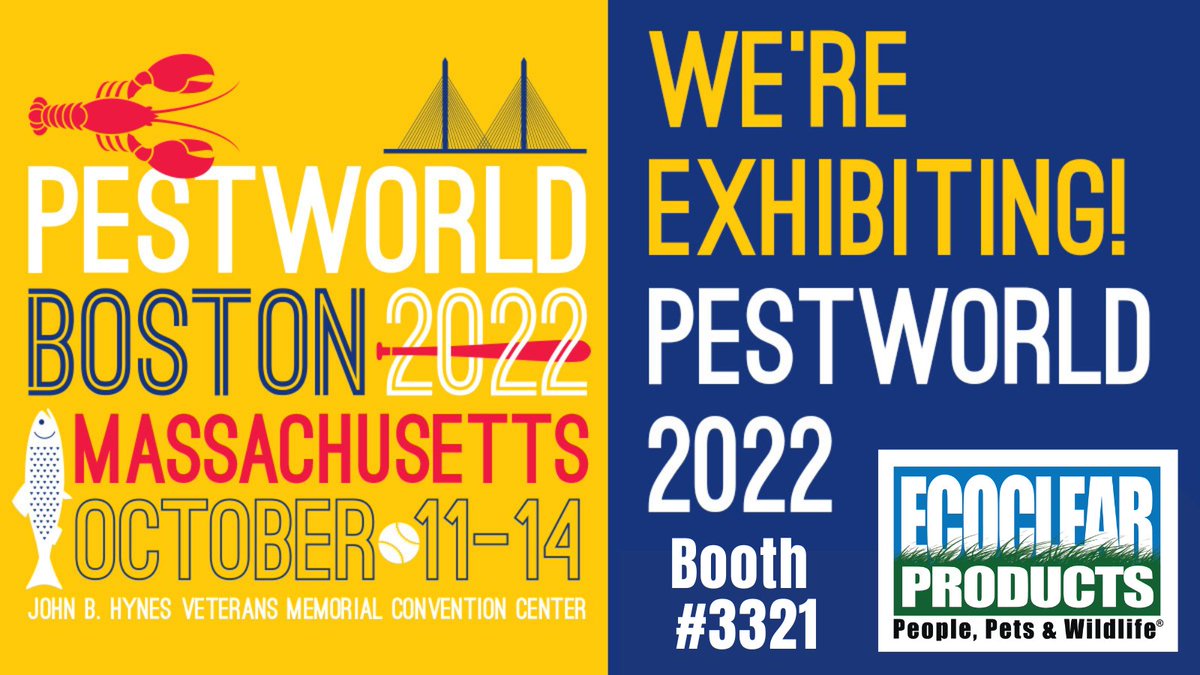 EcoClear Products is in Boston for PestWorld 2022! Stop by  Booth 3321 and speak to our representatives about how  EcoClear Products uses innovative, cutting-edge solutions to help your business. <a href="/NationalPestMgt/">NPMA</a> #PestWorld2022
