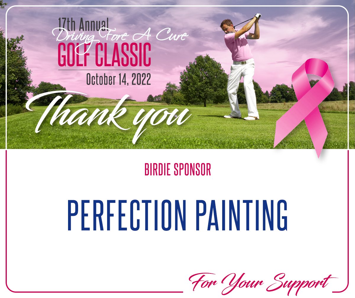 driving4acure's tweet photo. Thank you to our Birdie sponsor: Perfection Painting
#breastcancerawareness #pinkhope #thinkpink #RealMenWearPINK #Driving4aCure https://t.co/y9Thz0zebg