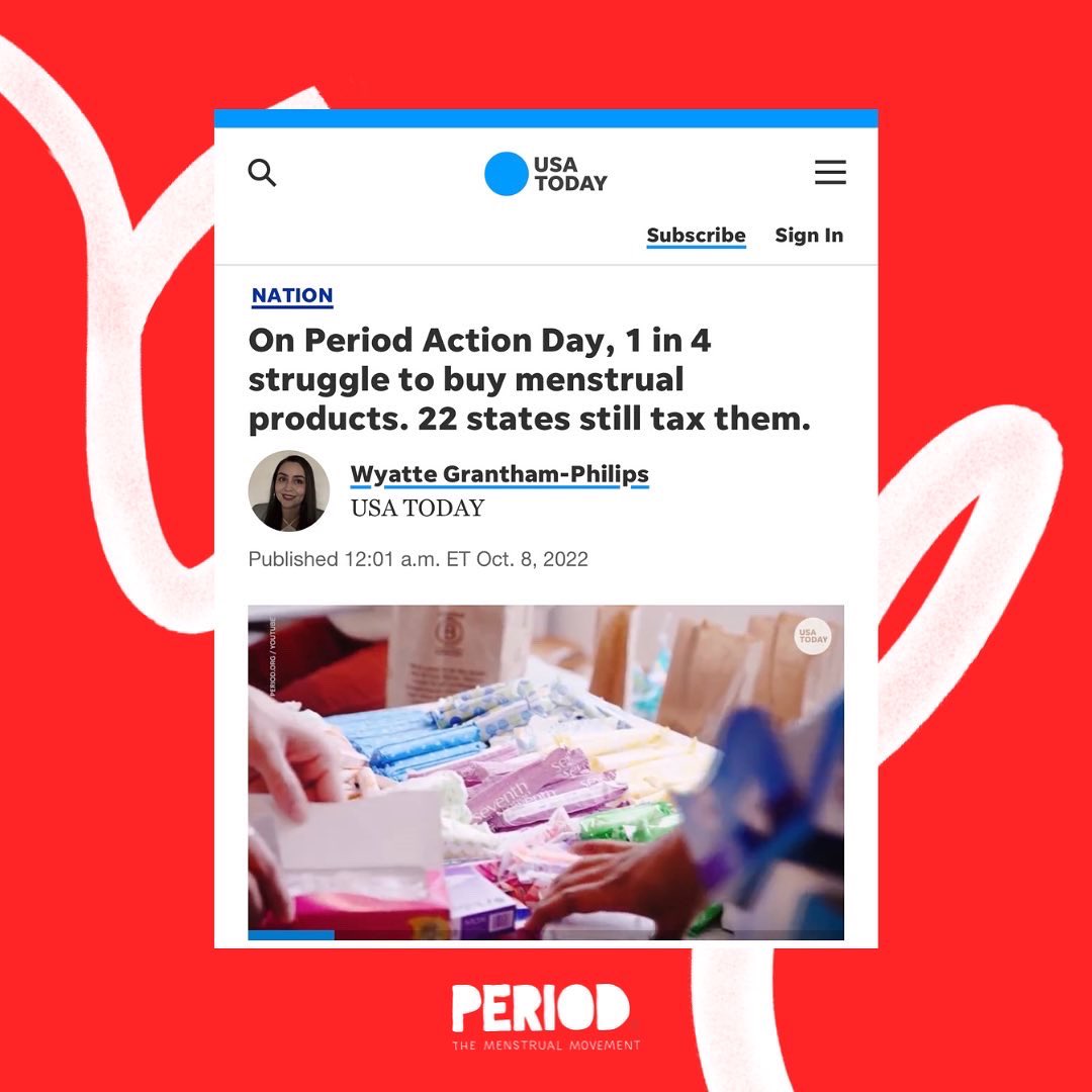 Thank you <a href="/USATODAY/">USA TODAY</a> for highlighting the crisis of period poverty in the United States. 🩸Read the full article: usatoday.com/story/news/nat…