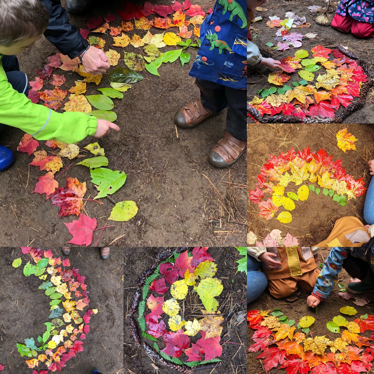 Fall Leaf Rainbow Land Art 🍁🌈

The littles expressed their delight in their observations, creations, and collaboration. They described textures and colours including “tie dye” and “camo”. 😊

#fdk #tldsblearns #kindergarten