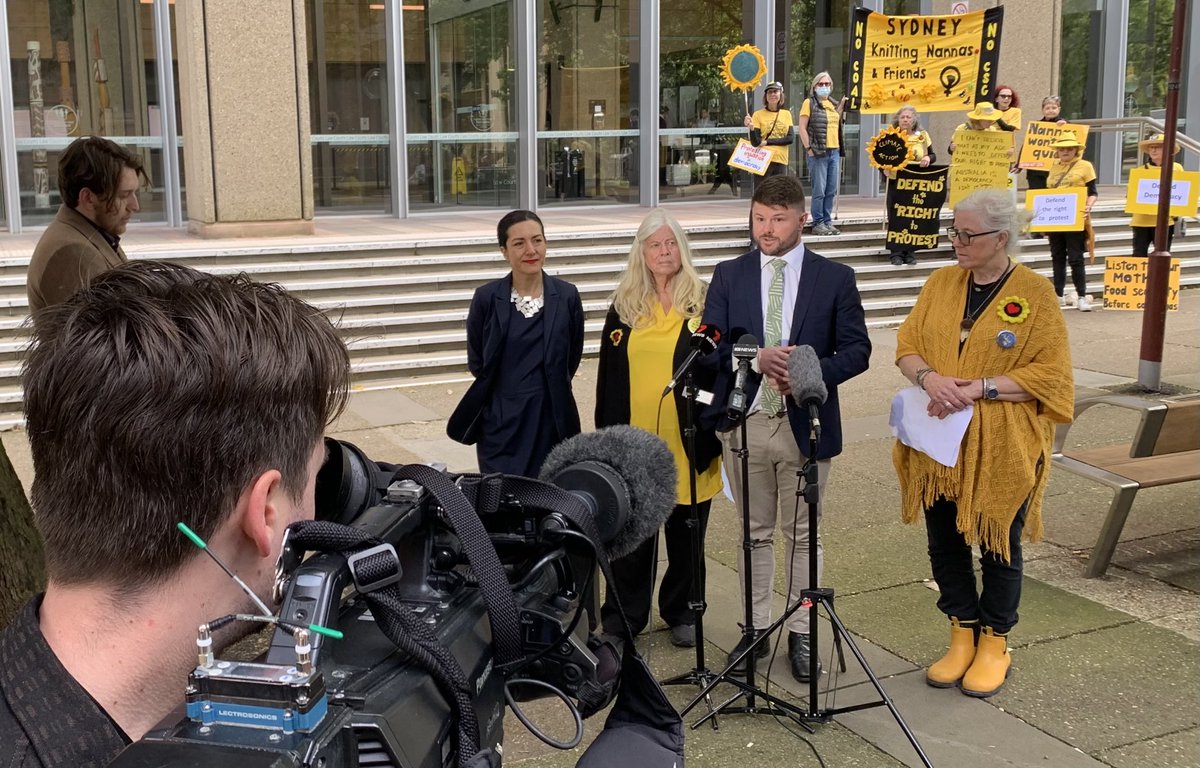 Proud to witness the launch of a constitutional challenge to NSW’s draconian anti-protest laws, fines of $22k and prison terms. Freedom of political expression must be upheld.