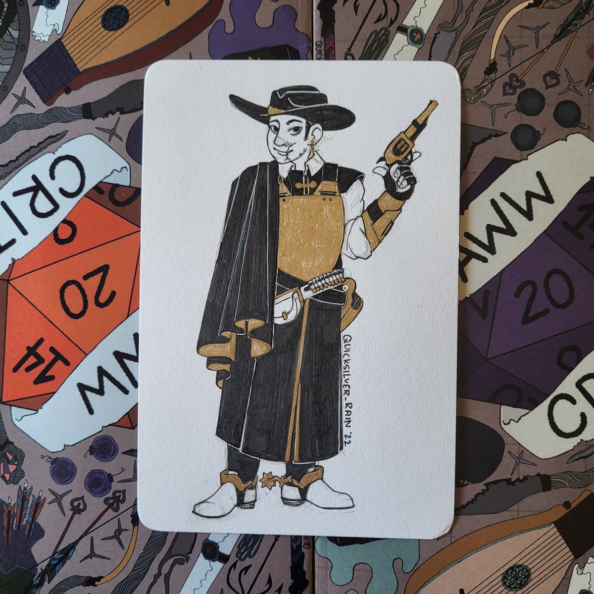 Quicksilver_Art's tweet photo. Today, I bring you Lay Tien! His parent sold me on the design by using the phrase, "Southern Gothic Cowboy but Vietnamese," and then proceeded to send me a spotify playlist and pinterest board, which is a VIBE.
#commissions #commissionaccomplished #commission #quicksilverdraws https://t.co/fC70rmPTL9