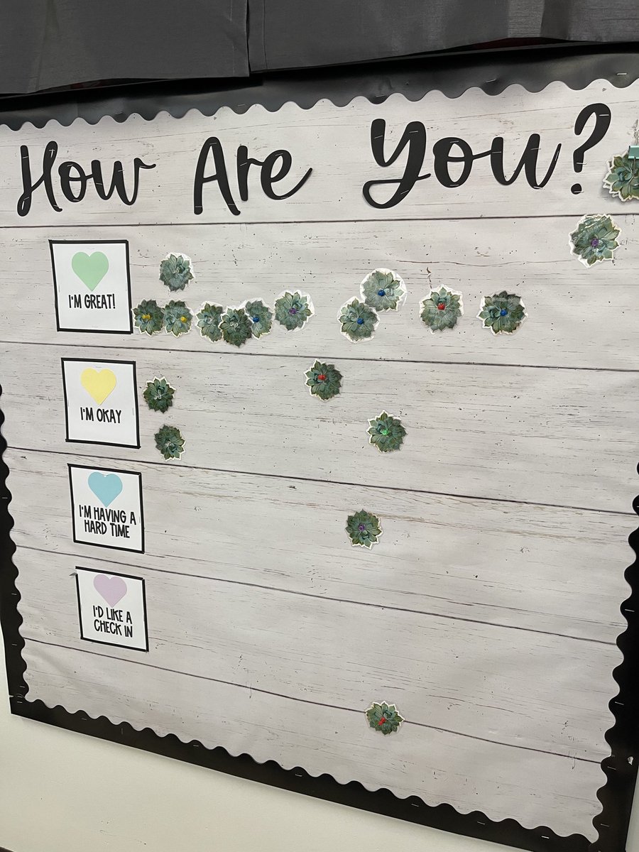 It’s ok to not be ok.  I love how this teacher lets students tell her confidentially they need a check in.