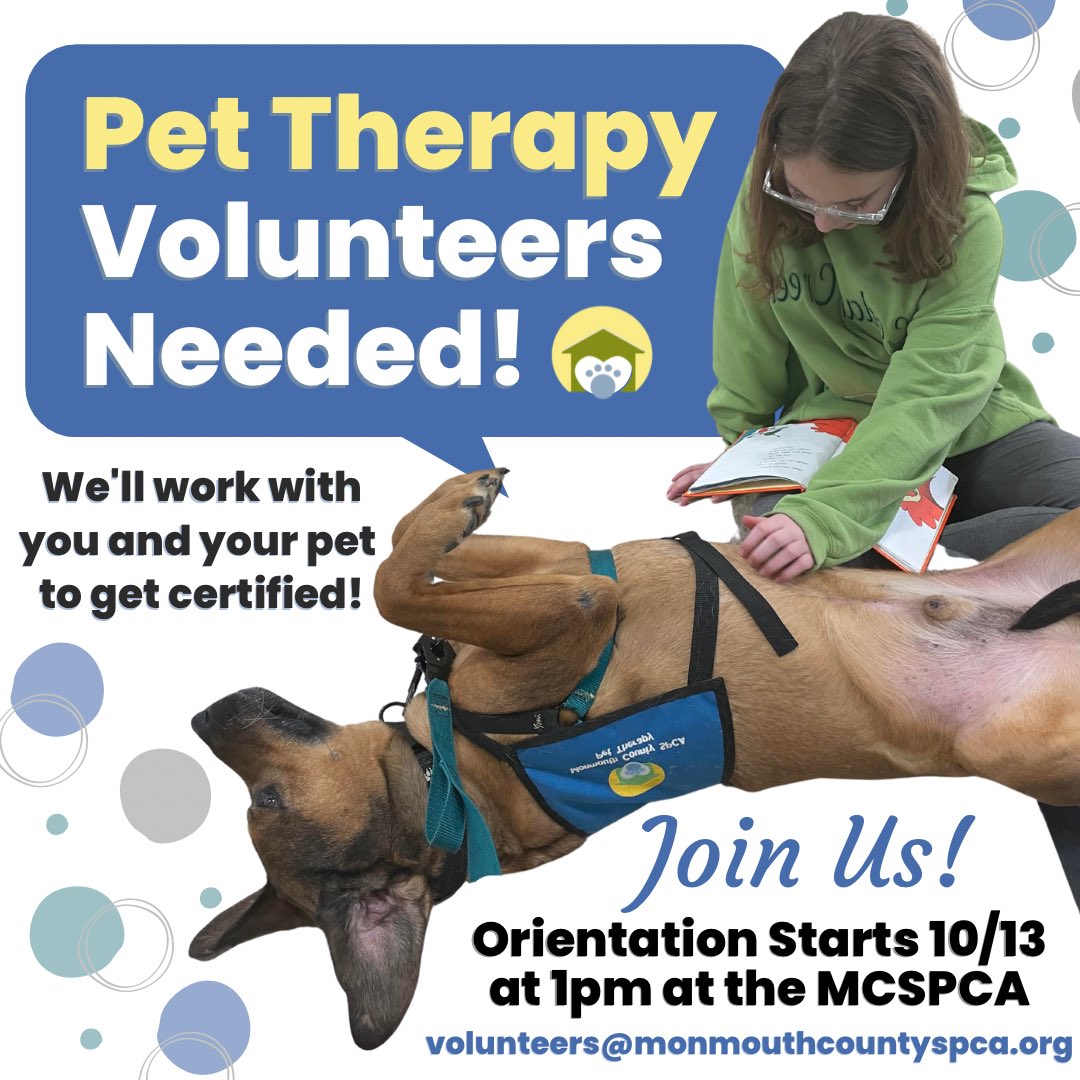 Does your pet have what it takes? Become a pet therapy volunteer - we’ll certify you! 

Learn more here: bit.ly/3n9DHIV