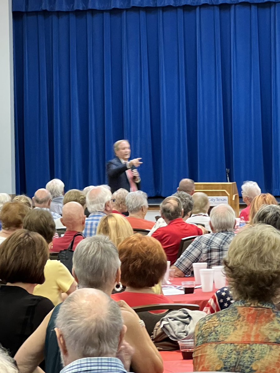 Nice to speak to a packed out house here in Williamson County tonight. Thank you, Sun City Republican Club for having me out.
