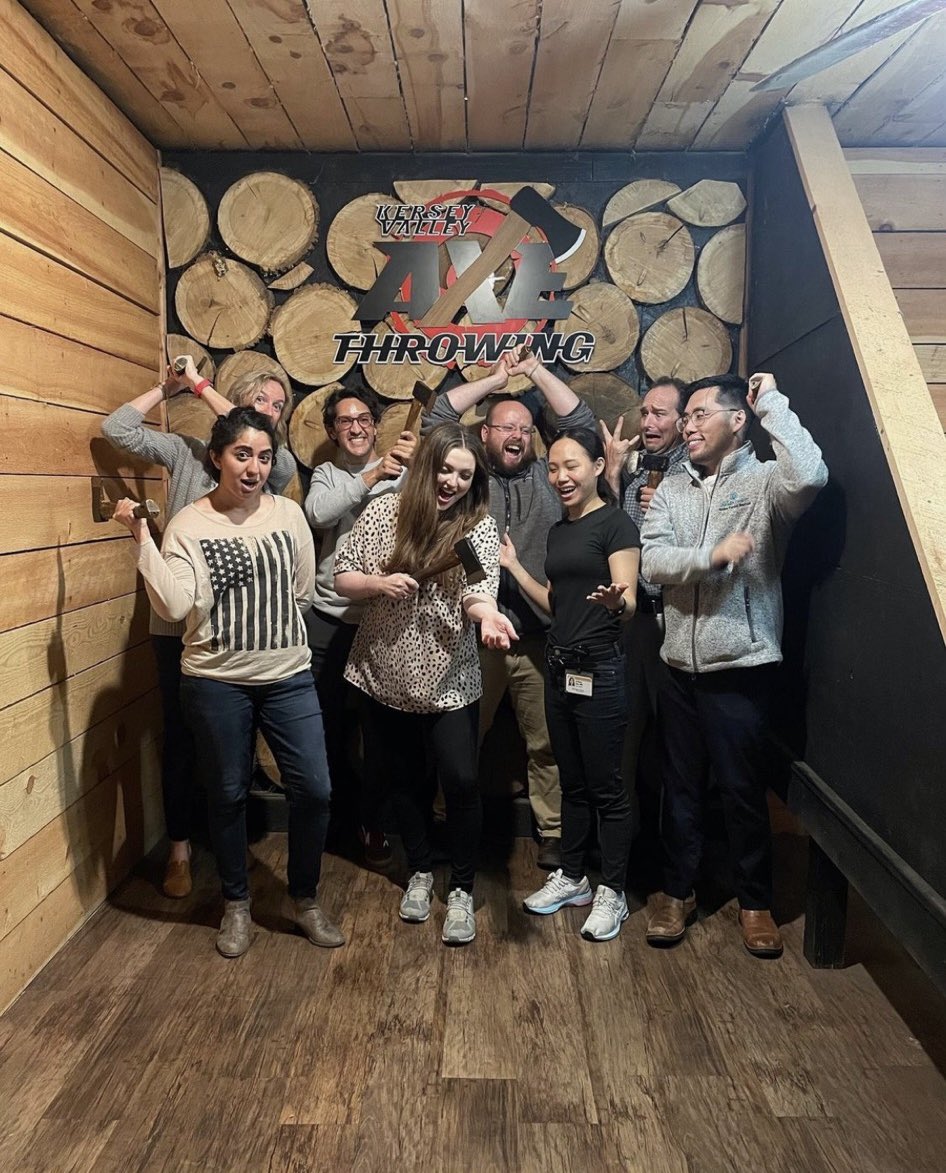 Had a successful #radonc resident retreat today that culminated in axe 🪓 throwing! We all made it out in one piece…for the most part 🩸