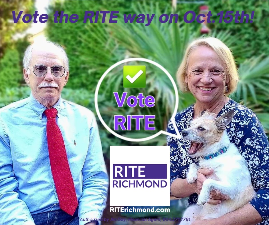 RITERichmond's tweet photo. Vote the #RITE way on Oct.15th!
Independent voices on council serving you, not special interests! #carolday #johnroston #michaelwolfe #lauragillanders #jeromedickey
#pocoapproved #rmdelxn #richmondbc #riterichmond https://t.co/0JKjIrW3au