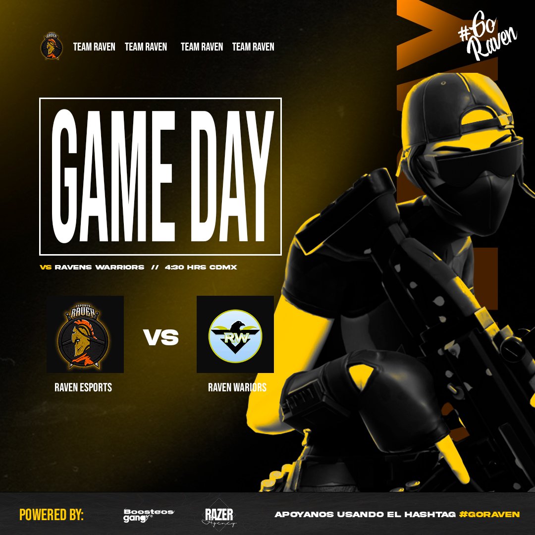 Raven_esports15's tweet photo. officialmente VS CON RAVENS WARRIORS💛!No te lo pierdas! Ggs vamos con todo #GoRaven🧡 https://t.co/425qbrT69v