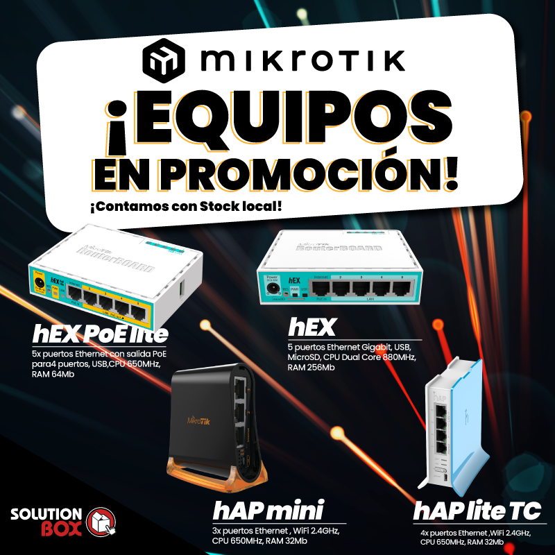 BoxHonduras's tweet image. Tenemos las mejores promociones con mikrotik!!!
.
.
.
Para mas información contactar a: oscar_diaz@solutionbox.com.hn
.
.
.
#Mikrotik #router #routermikrotik #mikrotikhapmini #mikrotikhaplitetc #mikrotikhex #tecnologia #puertosethernet #mayoristas #telecomunicaciones #solutionbox