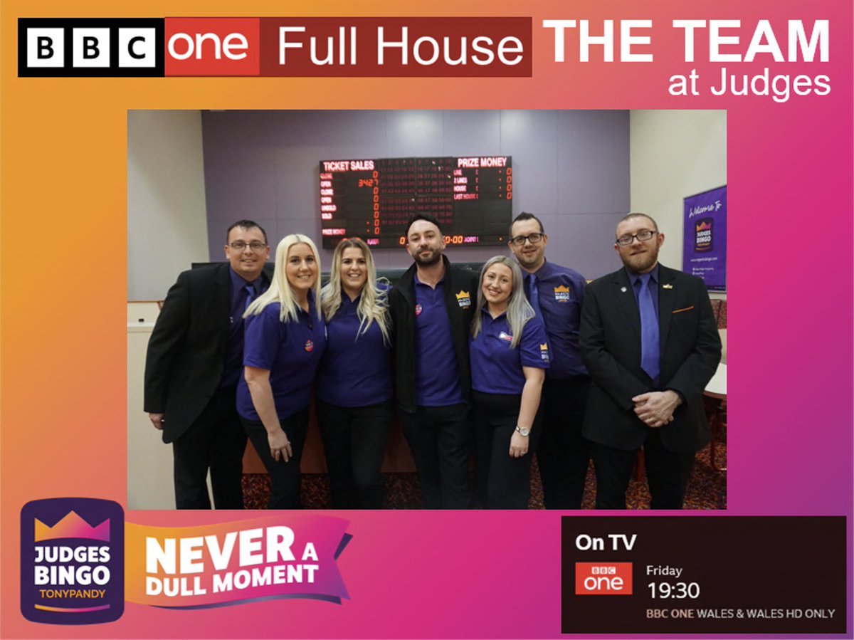 JudgesBingo's tweet photo. You have seen our club on TV, now get to know a bit more about the team involved in Full House
Watch on BBC Cymru Wales at 7:30pm on Friday Evenings or see the whole series on BBC iPlayer here:
https://t.co/aePiB2pRZG 

#bbcfullhouse
#neveradullmoment https://t.co/lYm3l0pmn5
