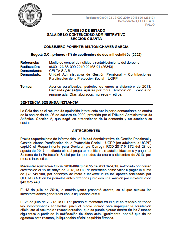 articulo20's tweet photo. SENTENCIA RECOMENDADA 🗣 

#Contencioso #Tributario🔹
@consejodeestado expone los requisitos para que los contribuyentes puedan prescindir del recurso de reconsideración y acudan directamente a la jurisdicción para demandar actos de la Ugpp

RAD: 00168-01 (26343) https://t.co/pTmknHu5dX