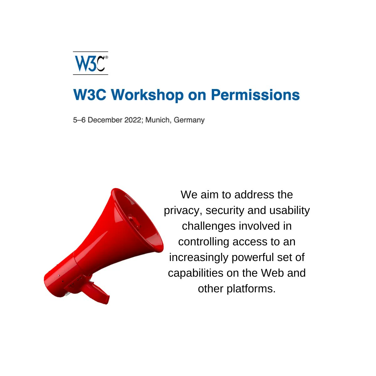 RachelYager's tweet photo. The World Wide Web Consortium W3C Workshop on Permissions aims to address the privacy, security,  and usability challenges in controlling access to an increasingly powerful set of capabilities on the Web and other platforms.  https://t.co/hQQEB0rLZo   
#w3c #privacy #w3chapter https://t.co/gC4pBti8xD