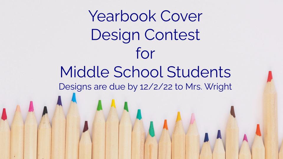 Hilburn Middle School Students, would you like to design our Yearbook Cover? Submit your designs to me by 12/2/22! <a href="/HilburnPTA/">Hilburn PTA</a> <a href="/HilburnAcademy/">Hilburn Academy PreK-8</a>