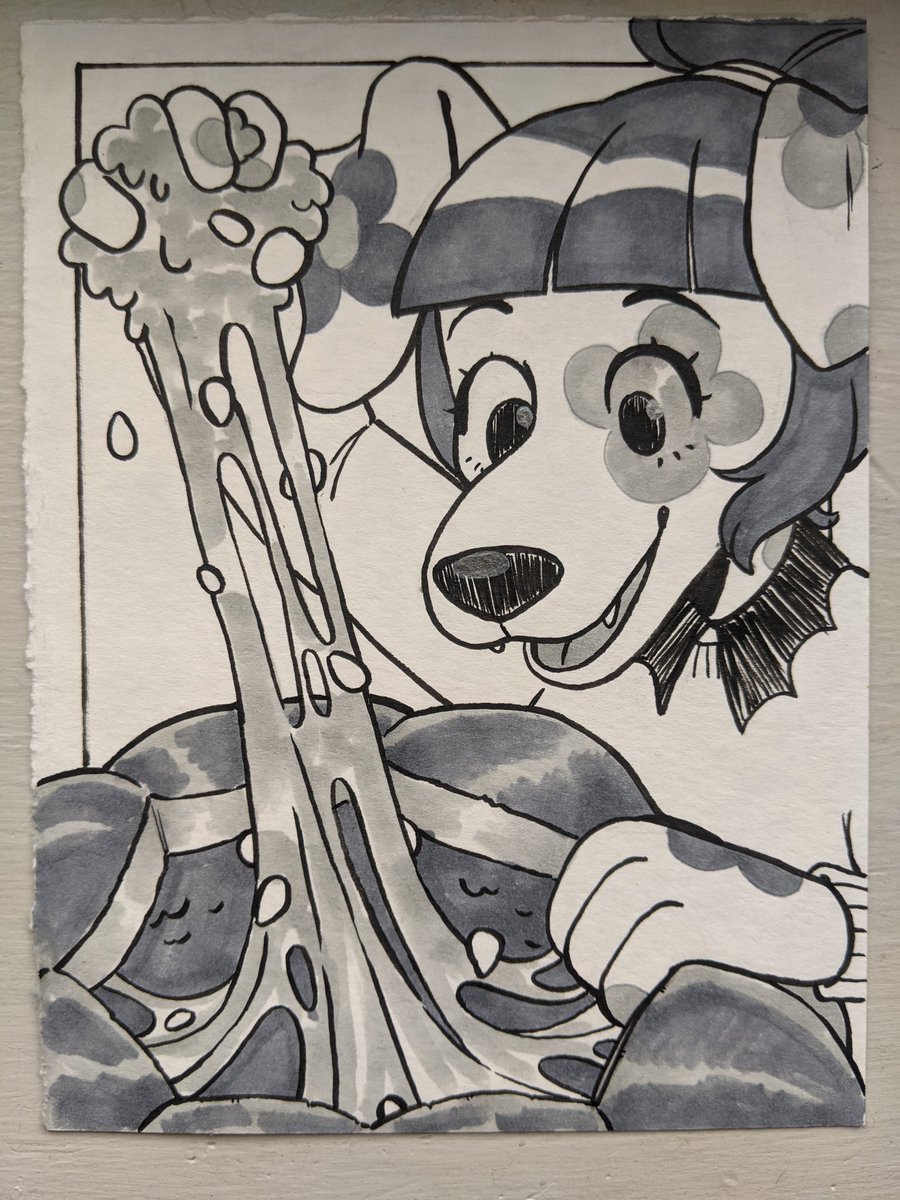 _ehjur's tweet photo. This dog loves pumpkins 🎃🐾 Day 12 of Inktober ft @/dottyd0g #Nahrinktober #inktober2022 #dotdraws https://t.co/ES5eF4DJe8