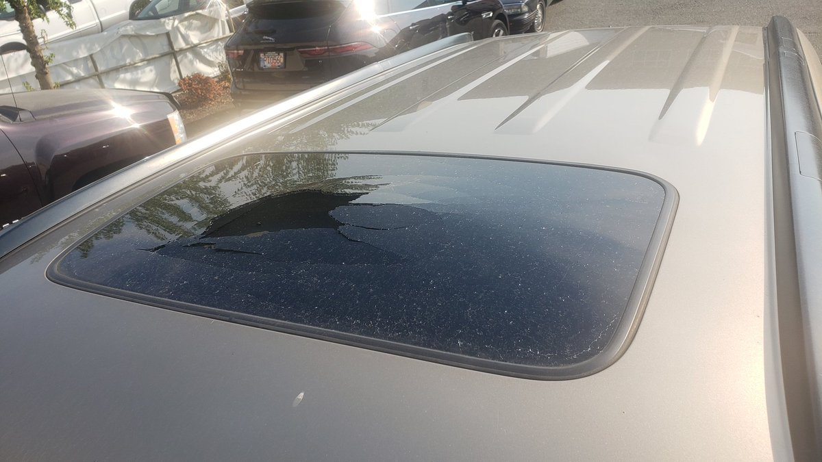 pufftweet's tweet photo. @GlobalBC Yup! Happened to me last week as well. Flying rocks from a dump truck. https://t.co/ysrZWH7wot