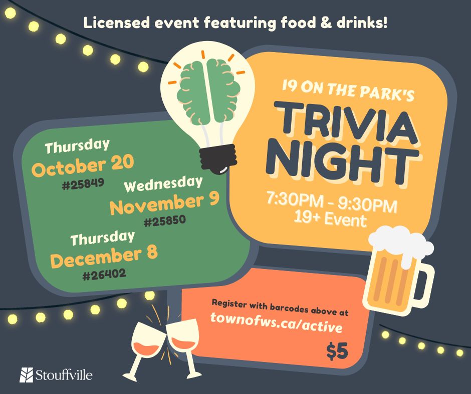 townofws's tweet photo. 🍻 Cheers and challenge your pals at 19 on the Park to take home bragging rights after an evening of snacks, drinks, and fun!
Only $5 per player on October 20, November 9, and December 8, starting 7:30 p.m.
Register at https://t.co/4rmtcChIKJ with barcodes 25849, 25850, or 26402. https://t.co/bg6f8s6lAr